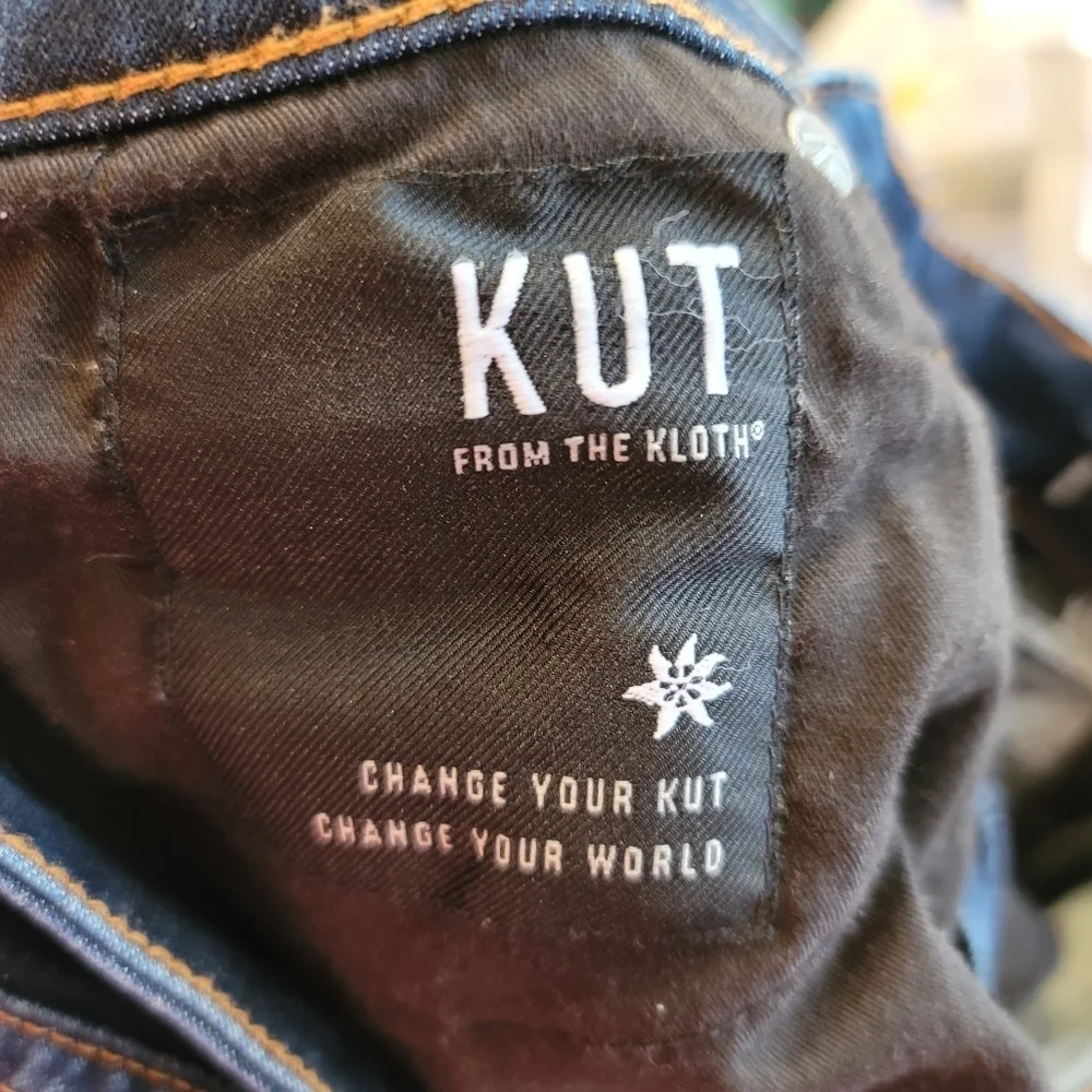 Sz 4 Kut from the Kloth Connie Fab Ab Ankle Skinny Raw Hem Indigo Wash Jeans